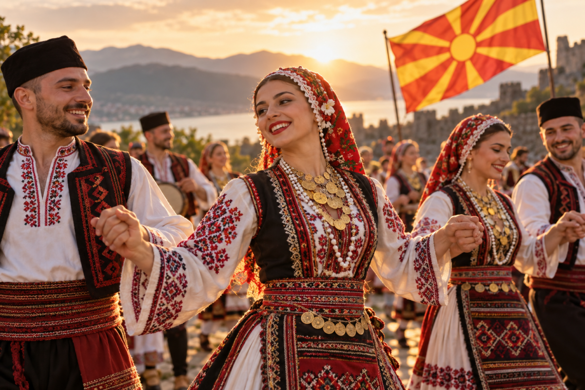 Кинематографска илустрација на македонско оро во народни носии